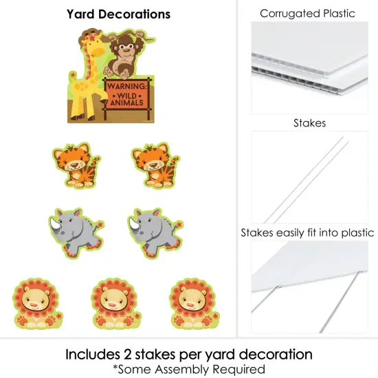 Big Dot of Happiness Funfari - Fun Safari Jungle - Yard Sign & Outdoor Lawn Decorations - Baby Shower or Birthday Party Yard Signs - Set of 8 {6}