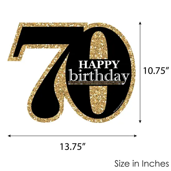 Big Dot of Happiness Adult 70th Birthday - Gold - Hanging Porch Birthday Party Outdoor Decorations - Front Door Decor - 1 Piece Sign {7}