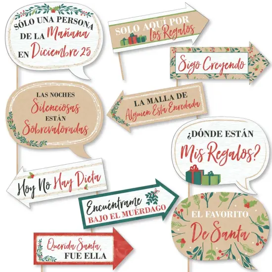 Big Dot of Happiness Funny Feliz Navidad - Holiday and Spanish Christmas Party Photo Booth Props Kit - 10 Piece {1}