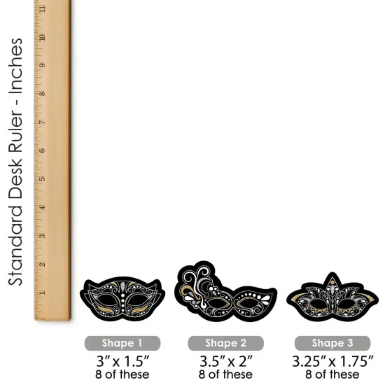 Big Dot of Happiness Masquerade - DIY Shaped Carnival Mask Party Cut-Outs - 24 Count {6}