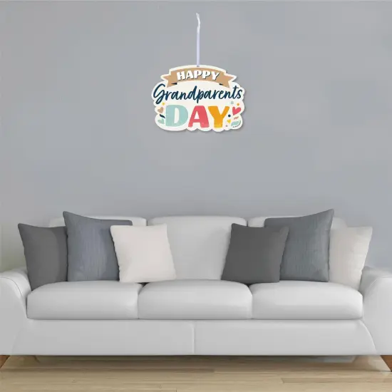 Big Dot of Happiness Happy Grandparents Day - Hanging Porch Grandma & Grandpa Party Outdoor Decorations - Front Door Decor - 1 Piece Sign {4}