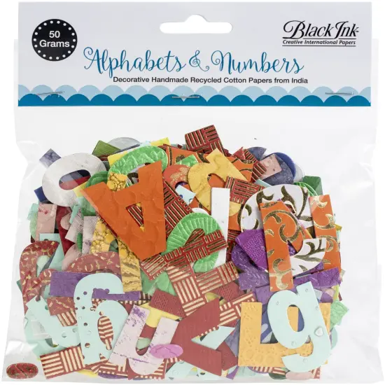 Black Ink Alphabets & Numbers-Assorted, 50 Grams {1}