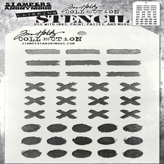 Tim Holtz Layered Stencil 4.125"X8.5"-Markings {1}