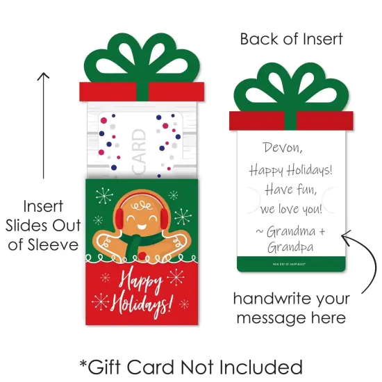 Big Dot of Happiness Gingerbread Christmas - Gingerbread Man Holiday Party Money and Gift Card Sleeves - Nifty Gifty Card Holders - 8 Ct {7}