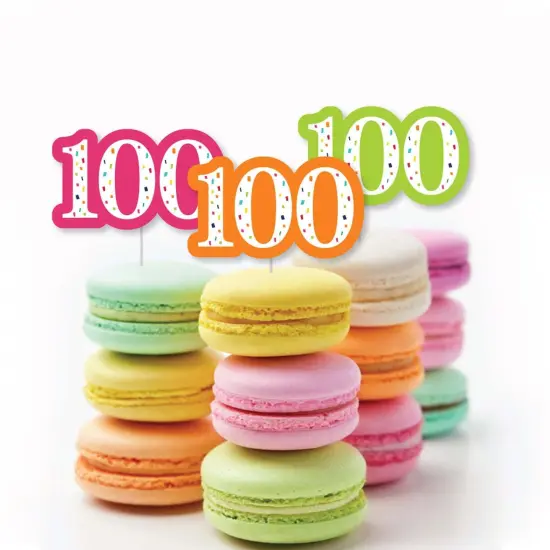 Big Dot of Happiness 100th Birthday - Cheerful Happy Birthday - DIY Shaped Colorful One Hundredth Birthday Party Cut-Outs - 24 Count {4}