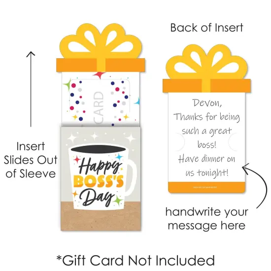 Big Dot of Happiness Happy Boss's Day - Best Boss Ever Money and Gift Card Sleeves - Nifty Gifty Card Holders - Set of 8 {7}