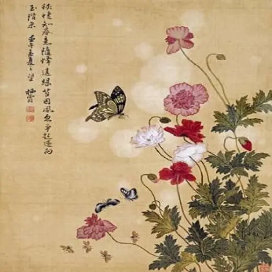 Corn Poppy and Butterflies Poster Print byMa Yuanyu - Item # VARPDX267607 {2}