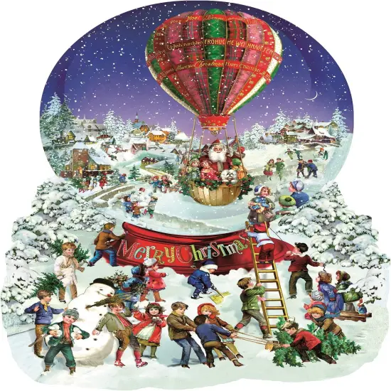 Sunsout Old Fashioned Snow Globe 1000 pc Special Shape Christmas Jigsaw Puzzle 96087 {1}