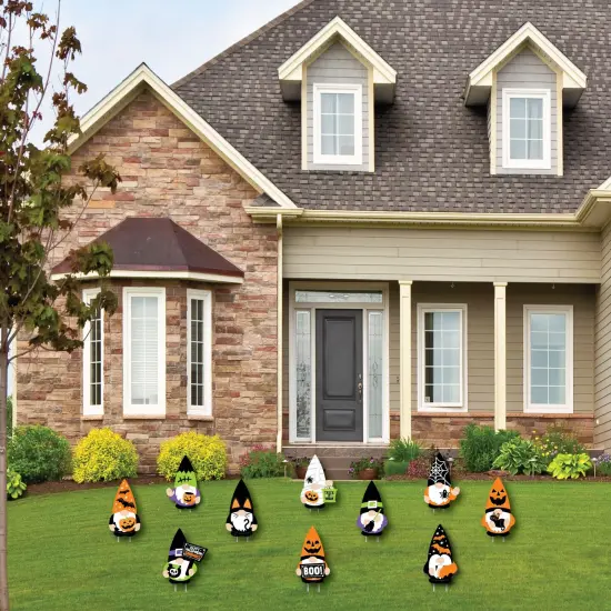 Big Dot of Happiness Halloween Gnomes - Gnome Lawn Decorations - Outdoor Spooky Fall Party Yard Decorations - 10 Piece {3}