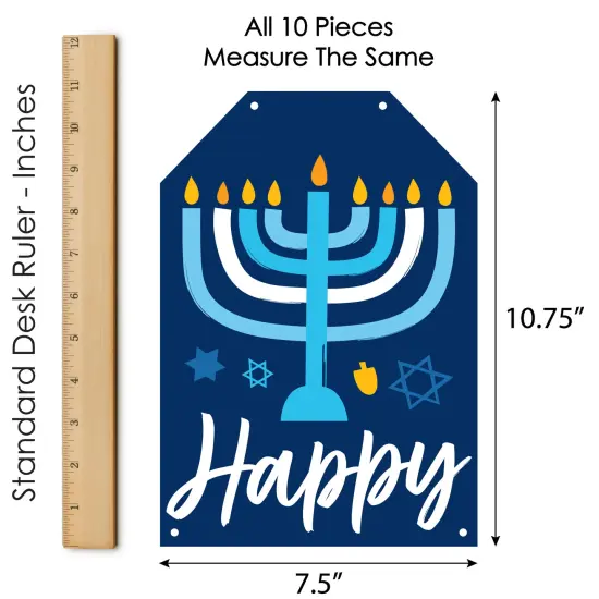 Big Dot of Happiness Hanukkah Menorah - Hanging Vertical Paper Door Banners - Chanukah Holiday Party Wall Decoration Kit - Indoor Door Decor {7}