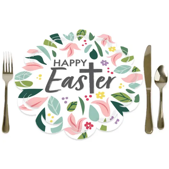 Big Dot of Happiness Religious Easter - Christian Holiday Party Round Table Decorations - Paper Chargers - Place Setting For 12 {1}