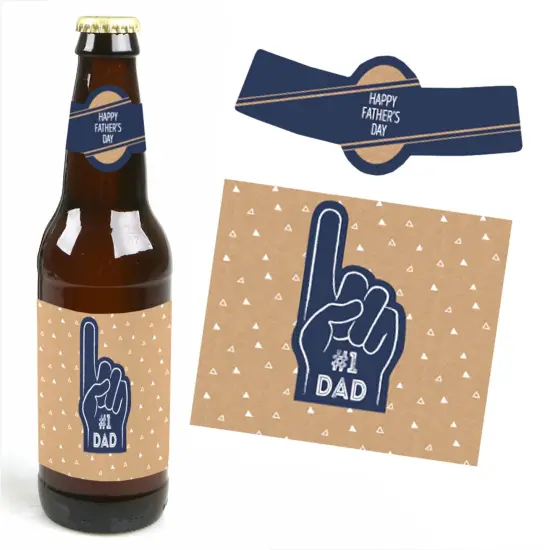 Big Dot of Happiness My Dad is Rad - Father's Day Decorations for Men - 6 Beer Bottle Label Stickers and 1 Carrier {4}