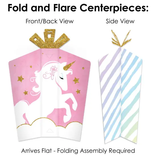 Big Dot of Happiness Rainbow Unicorn - Magical Unicorn Baby Shower or Birthday Party Decor and Confetti - Terrific Table Centerpiece Kit - Set of 30 {6}