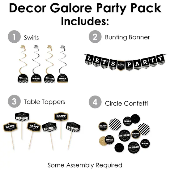 Big Dot of Happiness Happy Retirement - Retirement Party Supplies Decoration Kit - Decor Galore Party Pack - 51 Pieces {3}