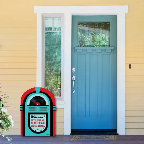 Big Dot of Happiness 50's Sock Hop - Party Decorations - 1950s Rock N Roll Party Welcome Yard Sign {6}