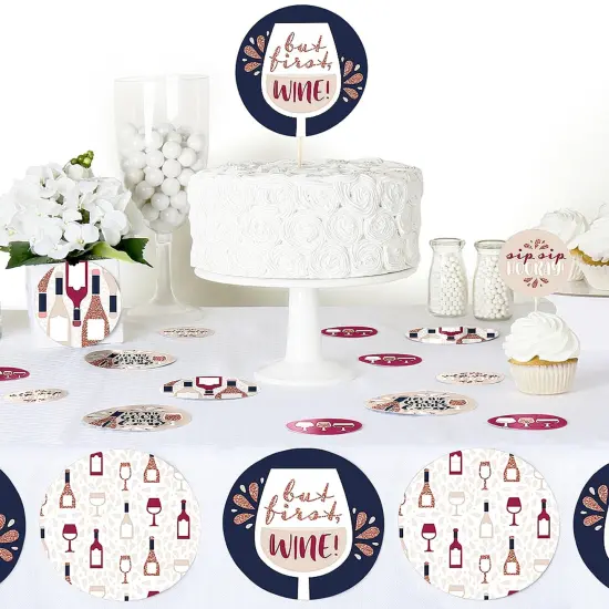 Big Dot of Happiness But First, Wine - Wine Tasting Party Giant Circle Confetti - Party Decorations - Large Confetti 27 Count {6}