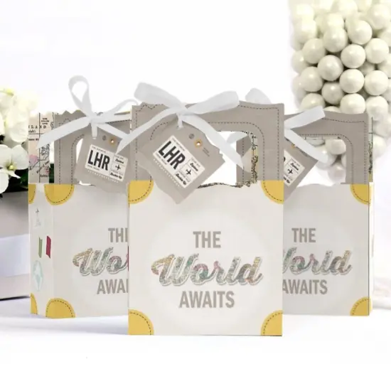 Big Dot of Happiness World Awaits - Travel Themed Party Favor Boxes - Set of 12 {4}