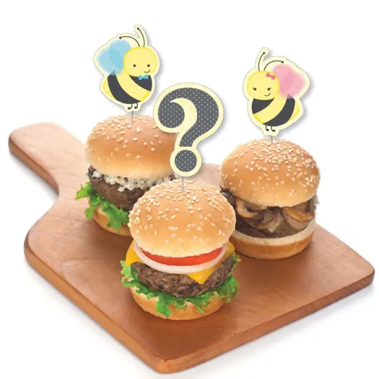 Big Dot of Happiness What Will It Bee - Dessert Cupcake Toppers - Gender Reveal Clear Treat Picks - Set of 24 {4}