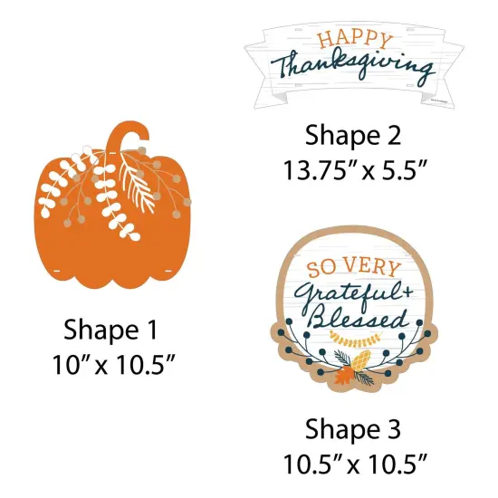 Big Dot of Happiness Happy Thanksgiving - Hanging Porch Fall Harvest Party Outdoor Decorations - Front Door Decor - 3 Piece Sign {7}