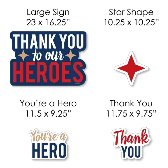 Big Dot of Happiness Thank You to Our Heroes - Yard Sign and Outdoor Lawn Decorations - Appreciation Yard Signs - Set of 8 {7}