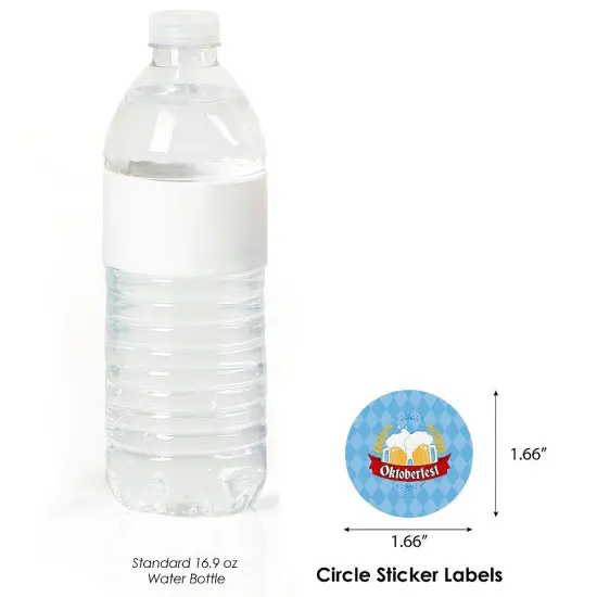 Big Dot of Happiness Oktoberfest - Beer Festival Circle Sticker Labels - 24 Count {4}