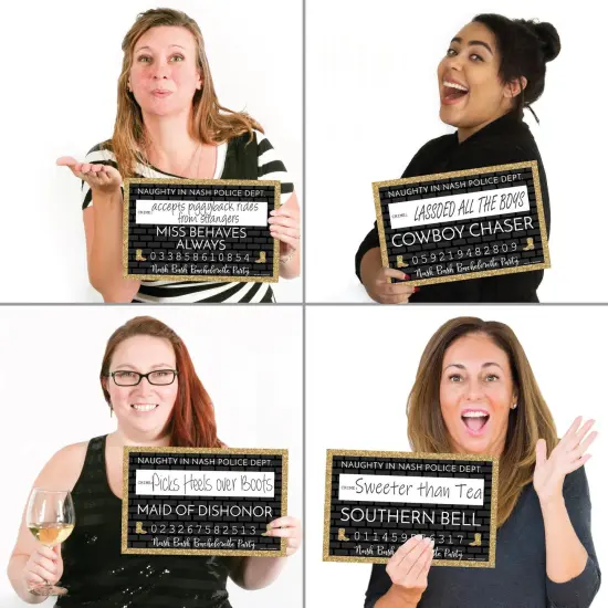 Big Dot of Happiness Nash Bash - Nashville Bachelorette Party Mug Shots - Photo Booth Props Mugshot Signs - 20 Count {4}