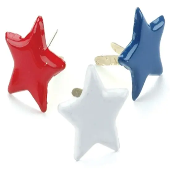 Creative Impressions Painted Metal Paper Fasteners 50/Pkg-Stars - Red, White & Blue {2}