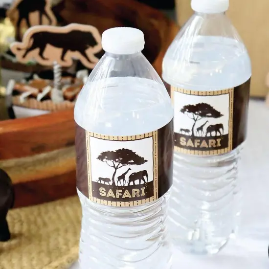 Big Dot of Happiness Wild Safari - African Jungle Adventure Birthday Party or Baby Shower Water Bottle Sticker Labels - Set of 20 {7}