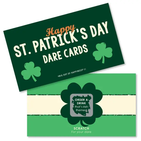 Big Dot of Happiness St. Patrick's Day - Saint Paddy's Day Party Game Scratch Off Dare Cards - 22 Count {1}