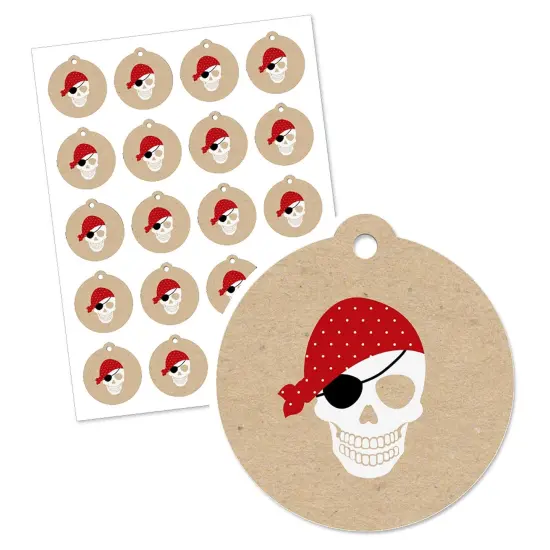 Big Dot of Happiness Beware of Pirates - Pirate Birthday Party Favor Gift Tags (Set of 20) {3}