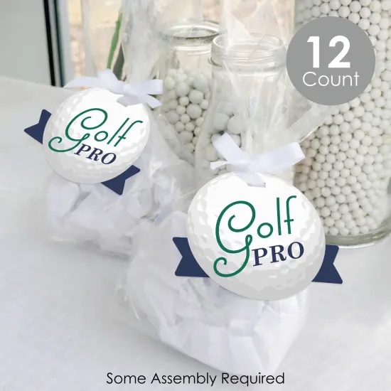 Big Dot of Happiness Par-Tee Time - Golf - Birthday or Retirement Party Clear Goodie Favor Bags - Treat Bags With Tags - Set of 12 {3}