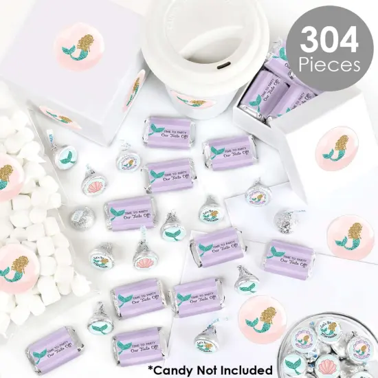 Big Dot of Happiness Let's Be Mermaids - Baby Shower or Birthday Party Candy Favor Sticker Kit - 304 Pieces {3}