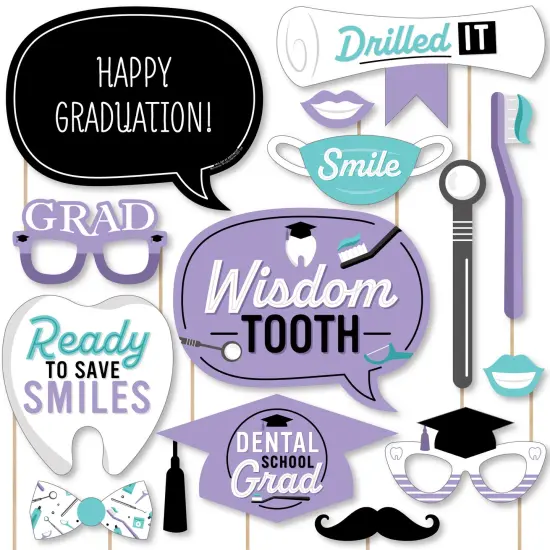Big Dot of Happiness Dental School Grad - Dentistry and Hygienist Graduation Party Photo Booth Props Kit - 20 Count {1}