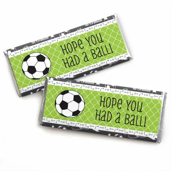 Big Dot of Happiness Goaaal - Soccer - Candy Bar Wrappers Baby Shower or Birthday Party Favors - Set of 24 {1}