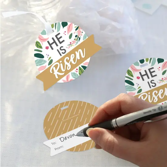 Big Dot of Happiness Religious Easter - Christian Holiday Party Clear Goodie Favor Bags - Treat Bags With Tags - Set of 12 {4}