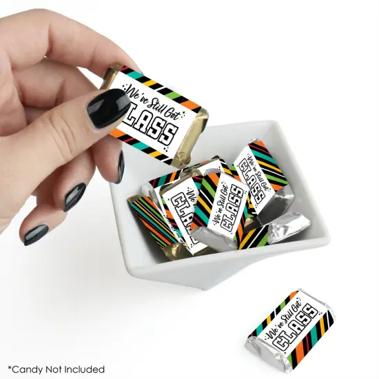 Big Dot of Happiness Still Got Class - Mini Candy Bar Wrapper Stickers - High School Reunion Party Small Favors - 40 Count {3}