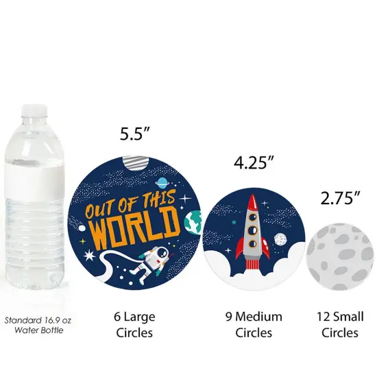 Big Dot of Happiness Blast Off to Outer Space - Rocket Ship Baby Shower or Birthday Party Giant Circle Confetti - Party D&eacute;cor - Large Confetti 27 Ct {4}