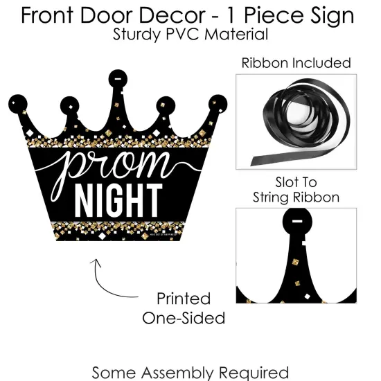 Big Dot of Happiness Prom - Hanging Porch Prom Night Party Outdoor Decorations - Front Door Decor - 1 Piece Sign {6}