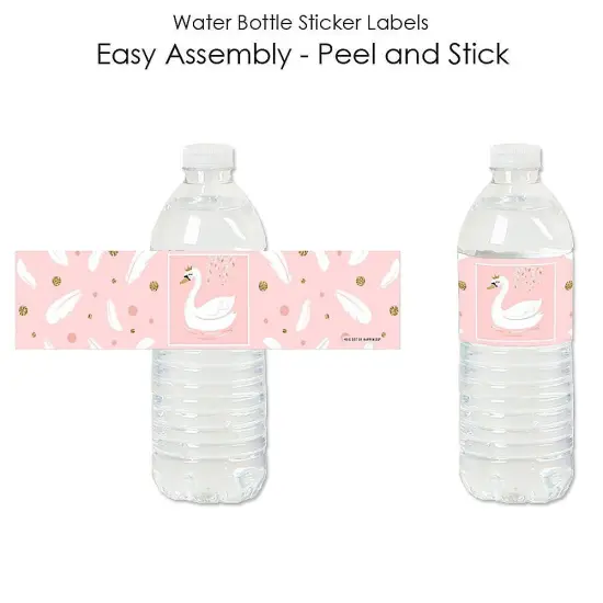 Big Dot of Happiness Swan Soiree - White Swan Baby Shower or Birthday Party Water Bottle Sticker Labels - Set of 20 {3}
