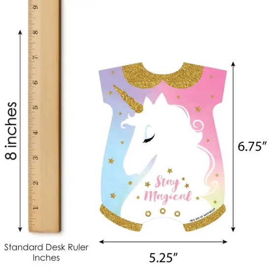 Big Dot of Happiness Rainbow Unicorn - Picture Bingo Cards and Markers - Magical Unicorn Baby Shower Shaped Bingo Game - Set of 18 {6}