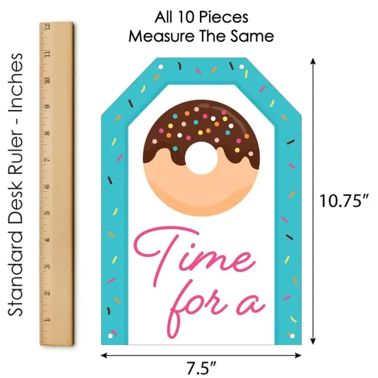 Big Dot of Happiness Donut Worry, Let's Party - Hanging Vertical Paper Door Banners - Doughnut Party Wall Decoration Kit - Indoor Door Decor {7}