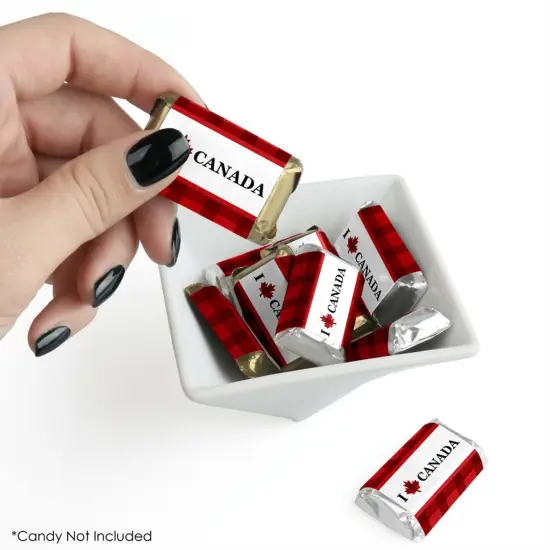 Big Dot of Happiness Canada Day - Mini Candy Bar Wrapper Stickers - Canadian Party Small Favors - 40 Count {3}