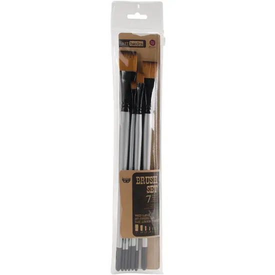 Finnabair Art Basics Brush Set 7/Pkg-Sizes: 0, 2, 4, 1/4, 1/2, 3/4, 1 {1}