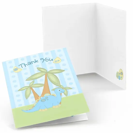 Big Dot of Happiness Baby Dinosaur - Baby Shower or Birthday Party Thank You Cards (8 count) {1}