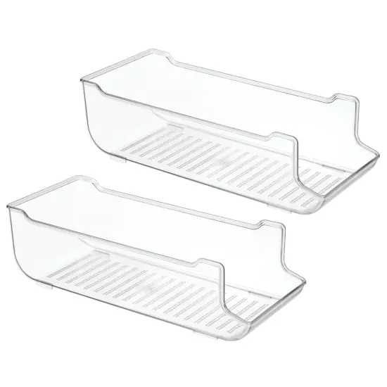 mDesign Pop/Soda Can Storage Dispenser Bin for Fridge, Pantry, 2 Pack - Clear {4}