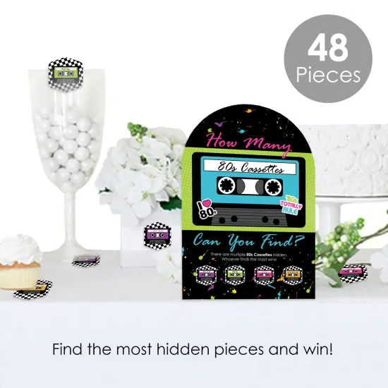Big Dot of Happiness 80&rsquo;s Retro - Totally 1980s Party Scavenger Hunt - 1 Stand and 48 Game Pieces - Hide and Find Game {3}