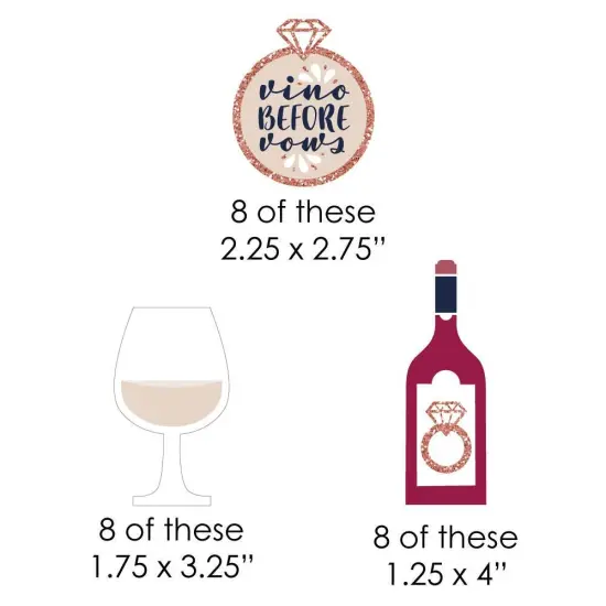 Big Dot of Happiness Vino Before Vows - DIY Shaped Winery Bridal Shower or Bachelorette Party Cut-Outs - 24 Count {3}