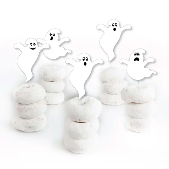 Big Dot of Happiness Spooky Ghost - Dessert Cupcake Toppers - Halloween Party Clear Treat Picks - Set of 24 {3}