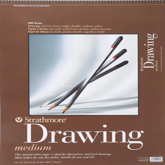 Strathmore Medium Drawing Spiral Paper Pad 18"X24"-24 Sheets {2}