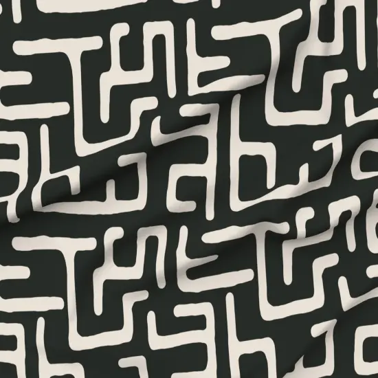 Various Fabrics by the Yard or Fat Quarter African Geometric Abstract Lines Beige Geo Modern Mod Dark Green Custom Printed Fabric by Spoonflower {6}